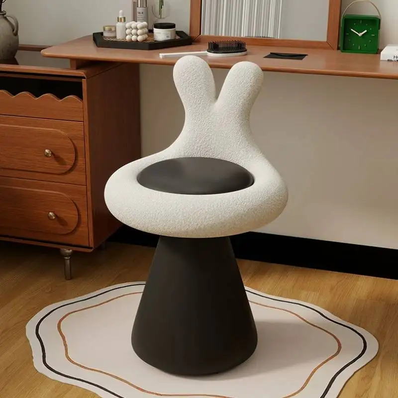 Soft Nordic Makeup Vanity Chair Ergonomic Modern Round Comfy Makeup Vanity Chair White Designer Sillas De Tocador Furniture Home