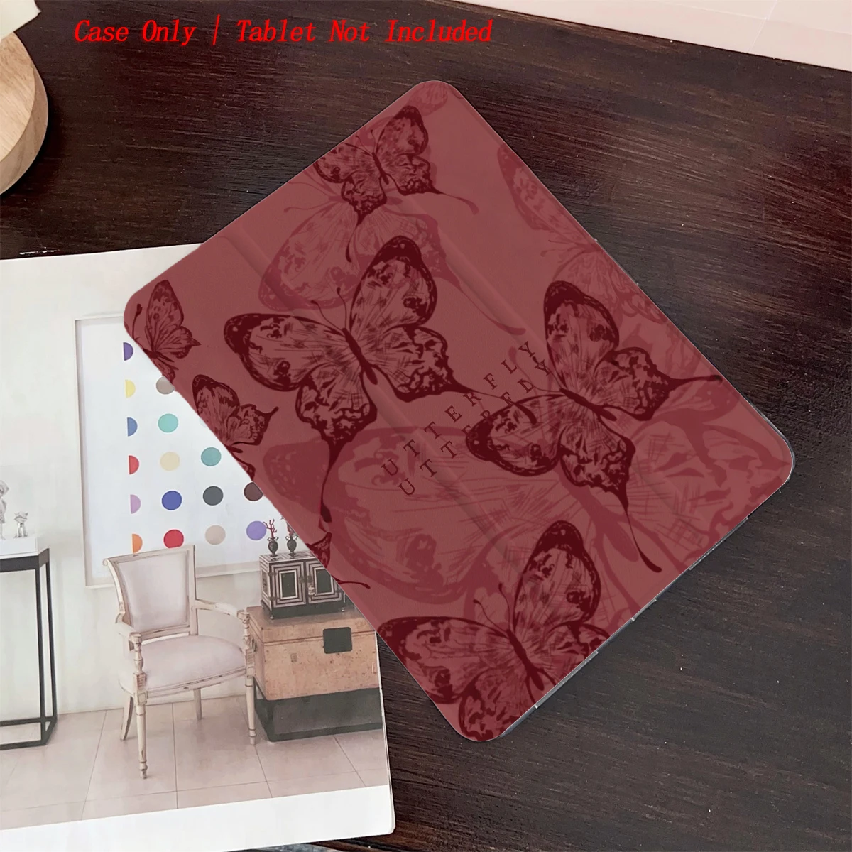 

8 Fresh Style Printed iPad Case, 360° Rotating Stand & Pen Slot,Book Style, Auto Sleep/Wake, Compatible with Various Apple iPads