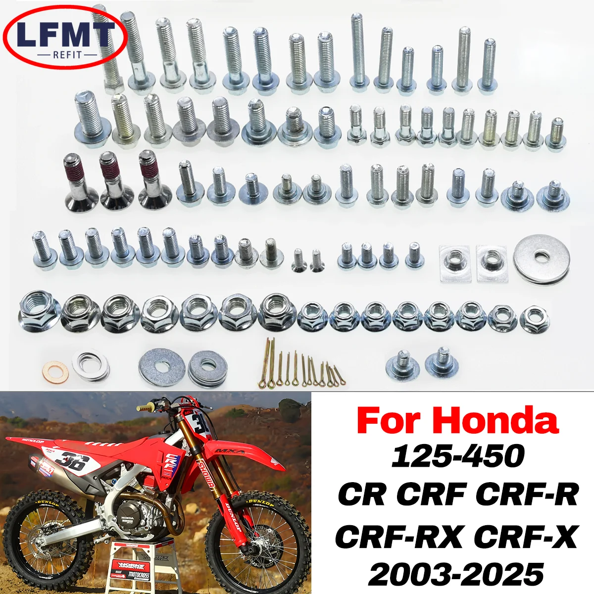 Motorcycles Fairing Fender Screw Bolt Kit Fastener Set For Honda CR CRF 125 250 CR125 CR250 CRF250 450 CRF250R 450R 250RX 450RX