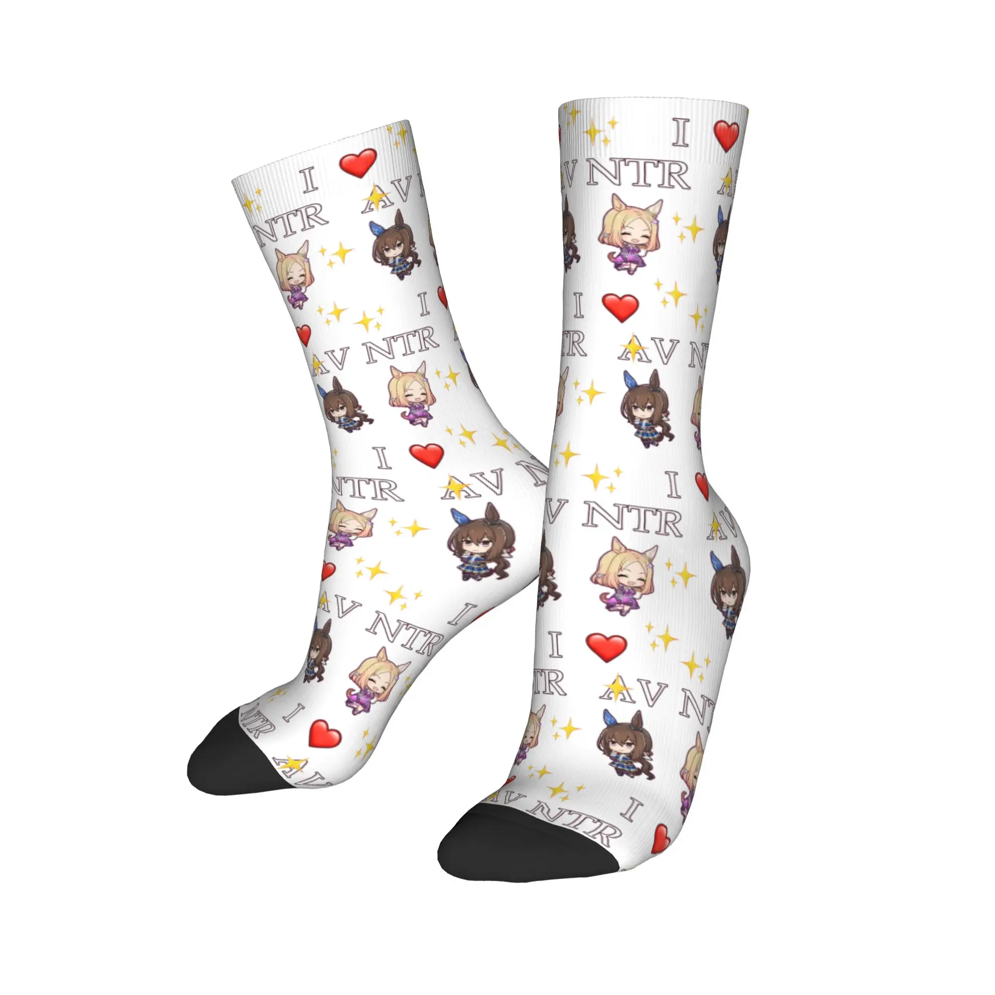 

Winter Warm Fashion Men's Women's I love Narita Top Road and Admire Vega Socks Umamusume Sweat Absorbing Middle Tube Socks