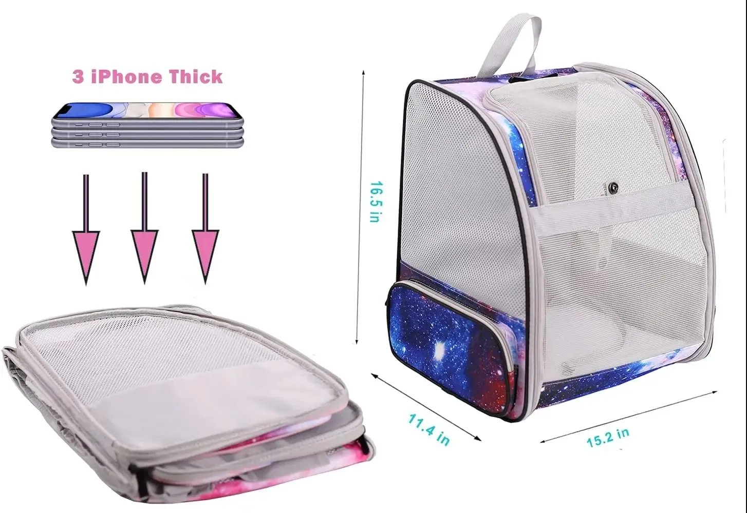 Suitable for pet airline approved cat backpack, dog hiking backpack small pet carrier cat backpack hiking removable