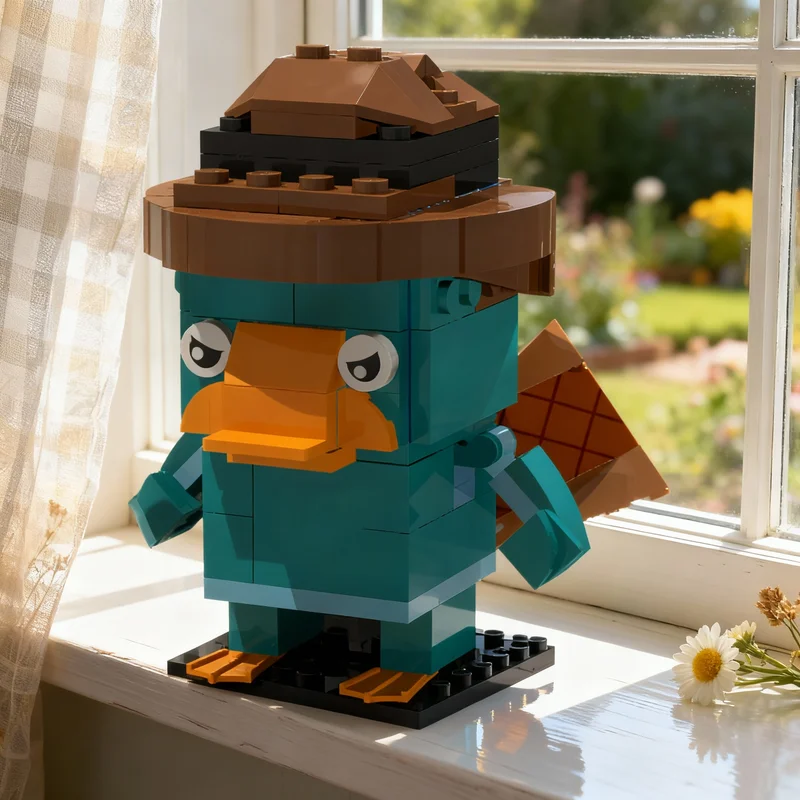 

Набор строительных блоков MOC Perry The Platapus Brickheadzed, 126 деталей, для сборки, творческий подарок на Рождество, развивающая игрушка для детей