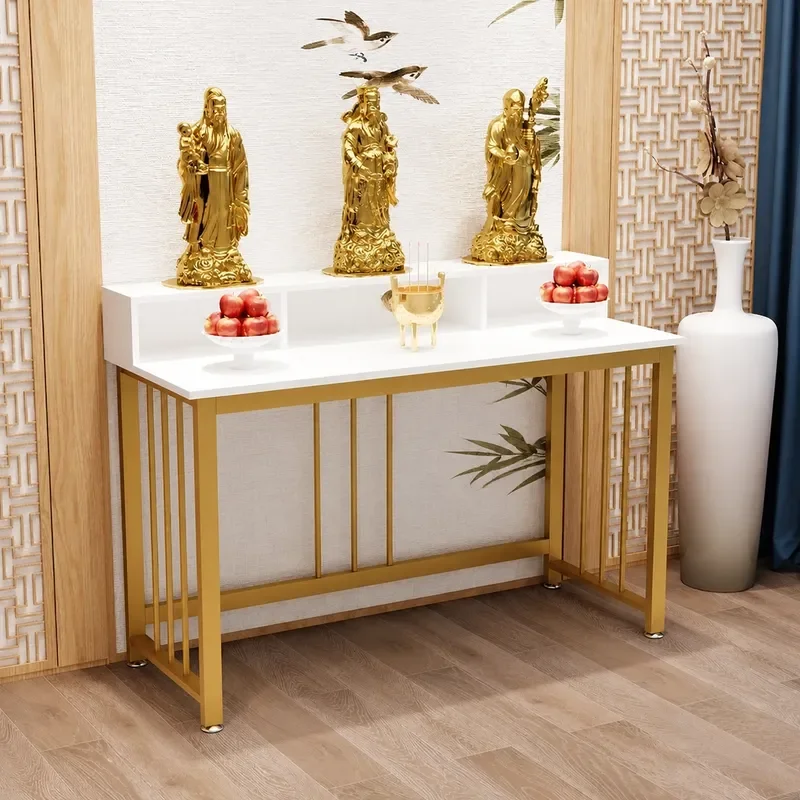Household Incense Table Economical Shrine for Buddha Bodhisattva Offering Altar Desktop Worship Stand Religious Tribute