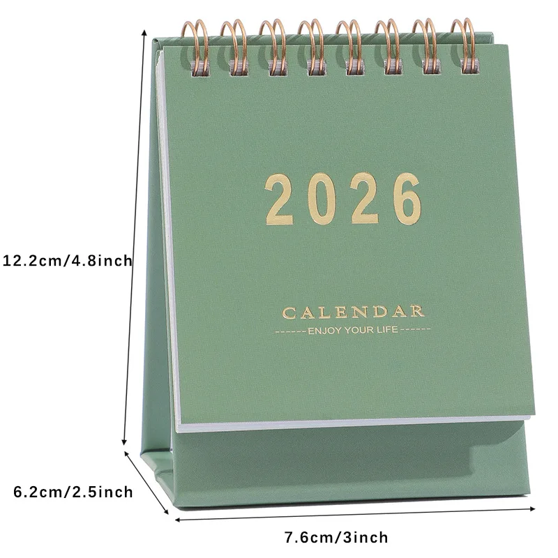 2026  Simple Calendar Small Desk Calendar Creative Coil Calendar Planner Desktop Decoration Office Stationery 2026