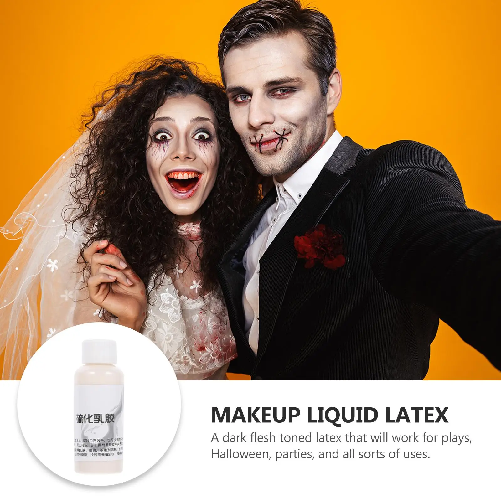 1 botella de maquillaje de látex líquido, máscara de Halloween, maquillaje antiarrugas de vejez, látex para actuación, Cosplay