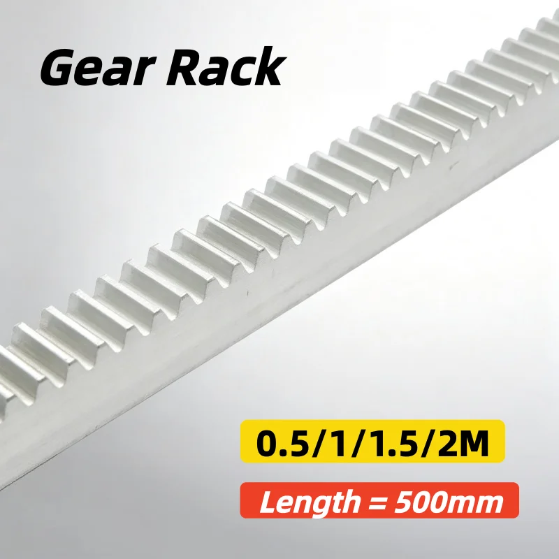 1Pcs Aluminum Alloy 500mm Spur Gear Rack 0.5M 1M 1.5M 2M Straight Teeth Drive Guide Rack 8x10‑25x25 For CNC Machinery DIY Parts