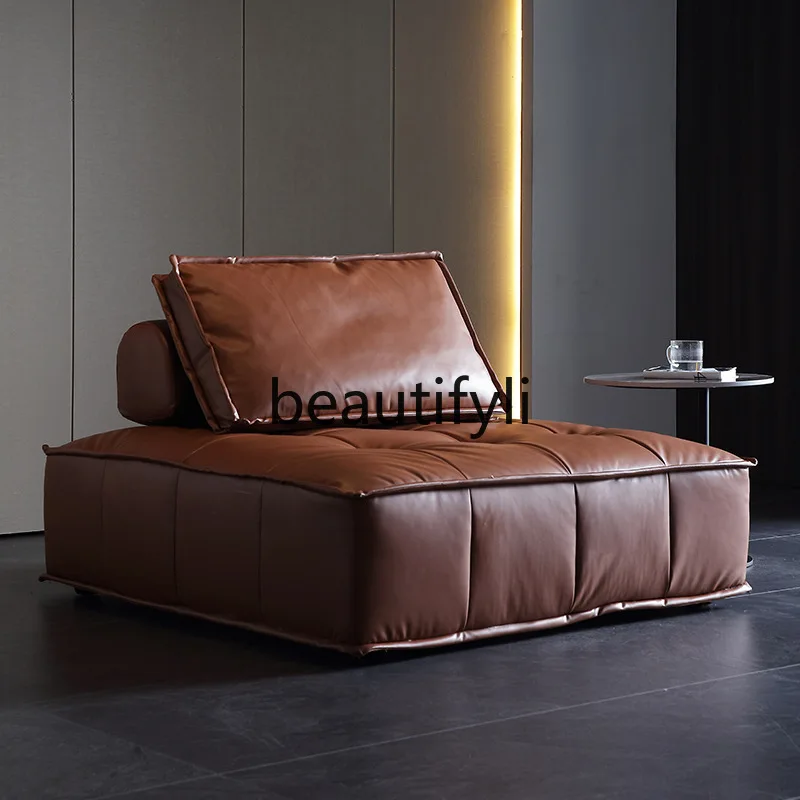 

Single Cube Sofa Nordic Bedroom Modular Italian Minimalist Living Room Leather Office Lobby Sofa