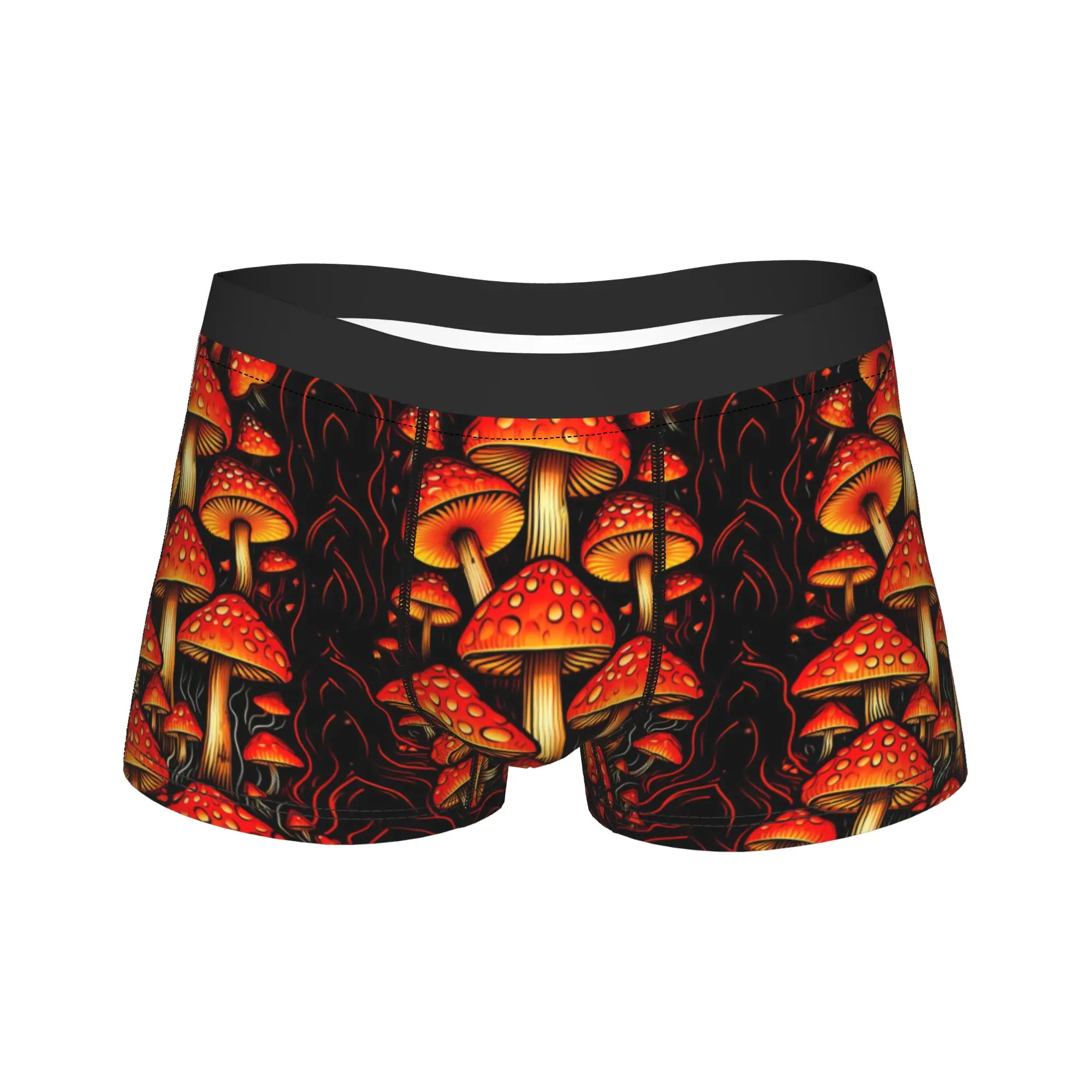 Red Magic Mushroom Underwear  Custom Trunk High Quality Men Panties Soft Trend Boxer Brief Gift Idea