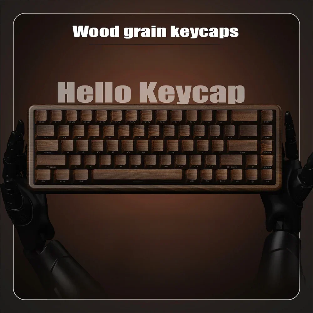 Keycap for Wooting 60/64/84/98/108 Mechanical Keyboard Walnut Side Carved Light Cherry PBT 126 Keys