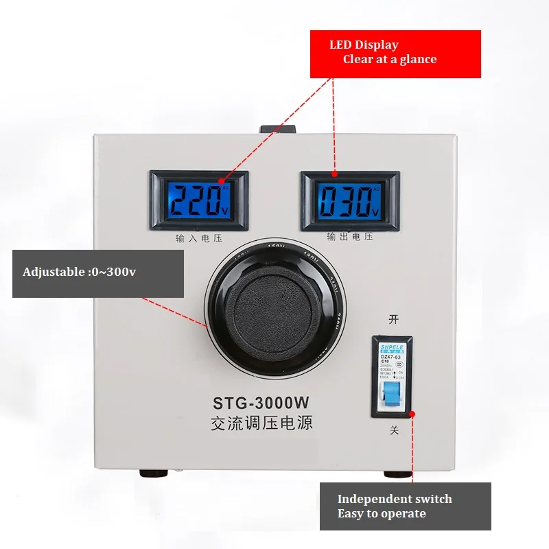 STG 3000W 220v regulowane regulatory napięcia automatyczne stabilizatory napięcia sprzęgającego 0v do 300v