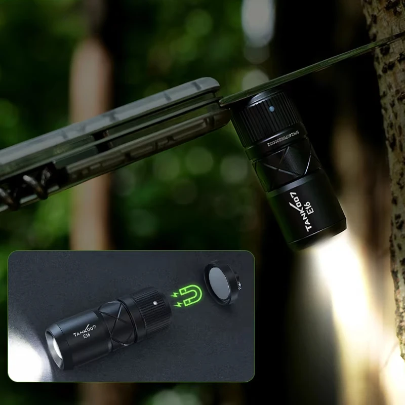 

TANK007 Магнитный светодиодный фонарик Перезаряжаемый масштабируемый карманный алюминиевый фонарик Мини-рабочий светильник Аварийный брелок для кемпинга EDC