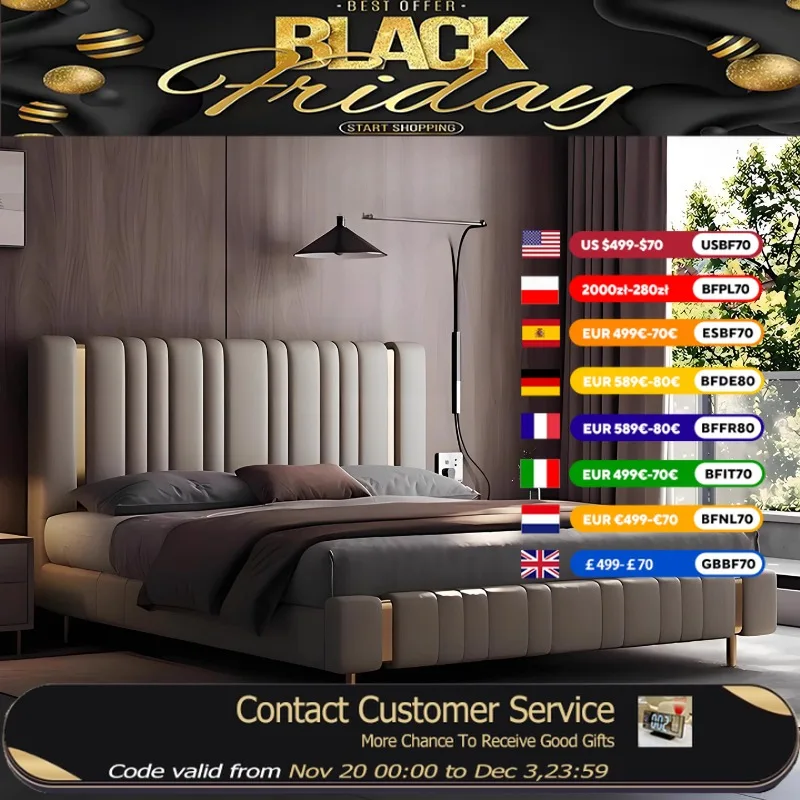 

Rustic Design Double Bed Cheap Heavy Leather Luxury Frame Double Bed Storage Mattress Modern Cama Matrimonial Bedroom Furniture