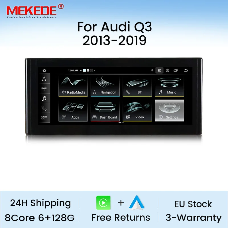 8 Core Android 13 Sistema Per Auto Intelligente Per Audi Q3 2013-2019 WIFI 4G Wireless Carplay Auto Touch Screen GPS Radio di Navigazione