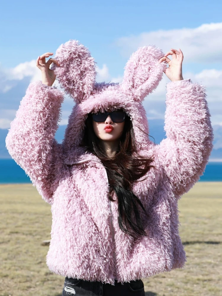 

Lamb Wool Jacket Women Coats Letter Printed Embossed Motorcycle Colorful Fitness Army Cargo Outerwears Tear Resistant Unique Ins