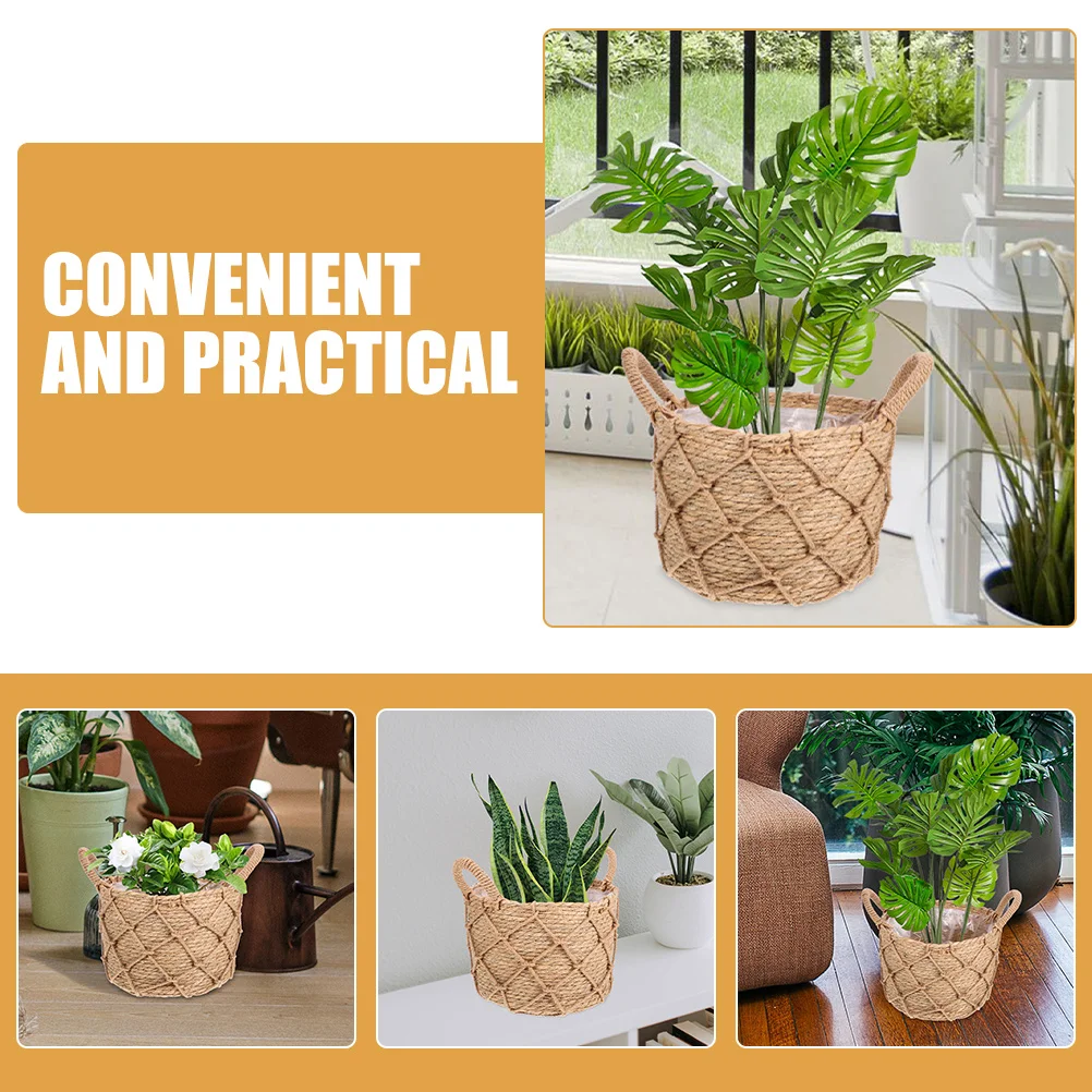 

Woven Flower Basket Handmade Natural Straw Storage Basket For Wedding Party Decor Portable Garden Vegetable Gatherer Dried