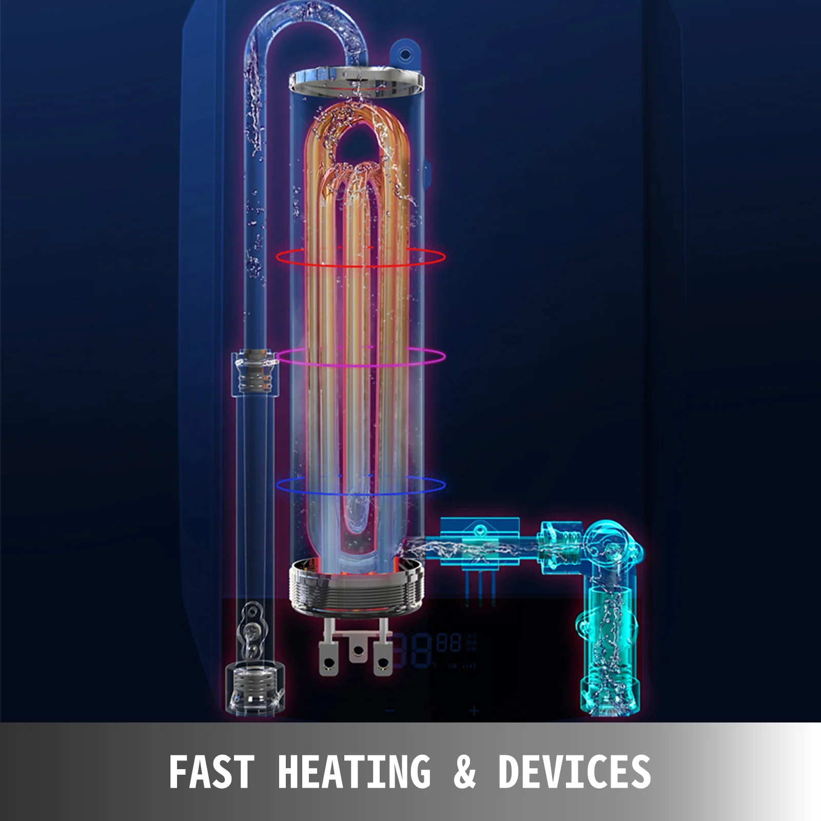 240V 27KW ปลอดภัยทันทีห้องครัวห้องน้ําฝักบัวไฟฟ้า Tankless เครื่องทําน้ําอุ่น