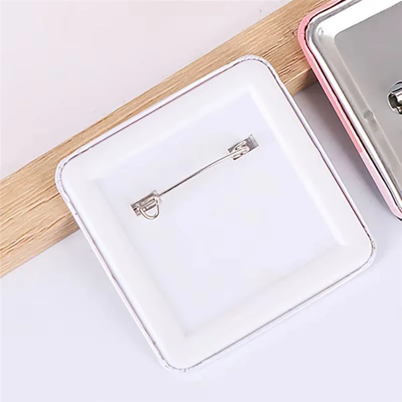 

A84E-For Home Office Button Making Parts Square DIY Blank Pin Button Badges 50X50mm Refrigerator Magnets