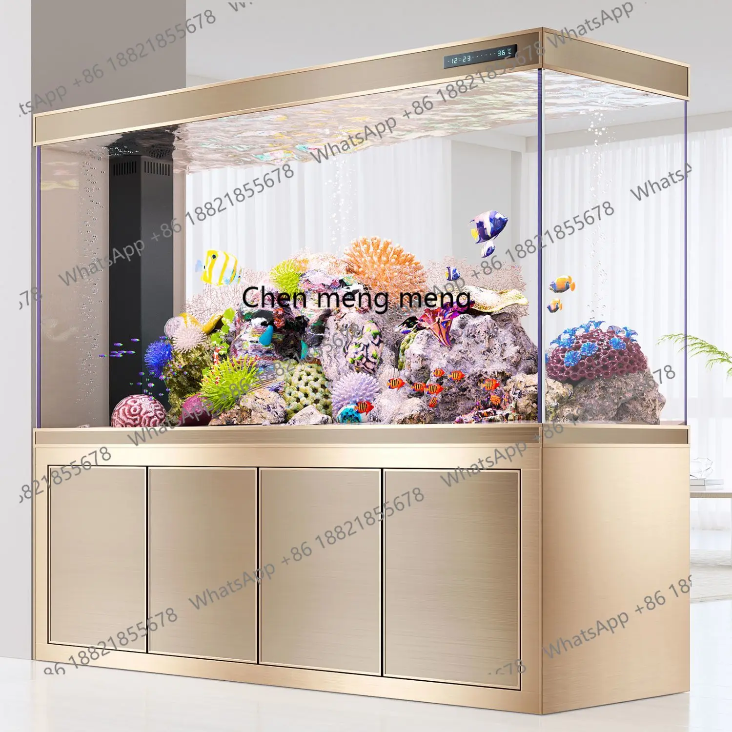 

New bottom filter fish tank, living room, household medium and large water-free aquarium, screen porch, ultra-white glass