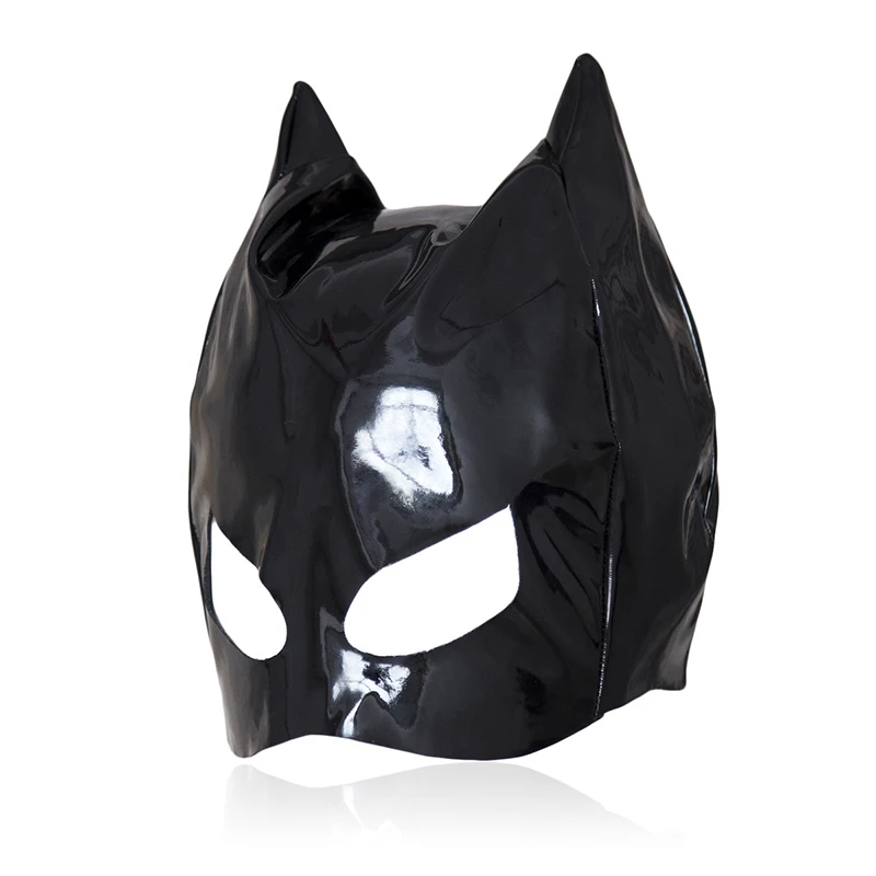 Masques sexy en latex noir pour fétichiste, jouets sexuels pour chat, accessoires exotiques pour femmes, bondage BDSM, retenue en cuir verni