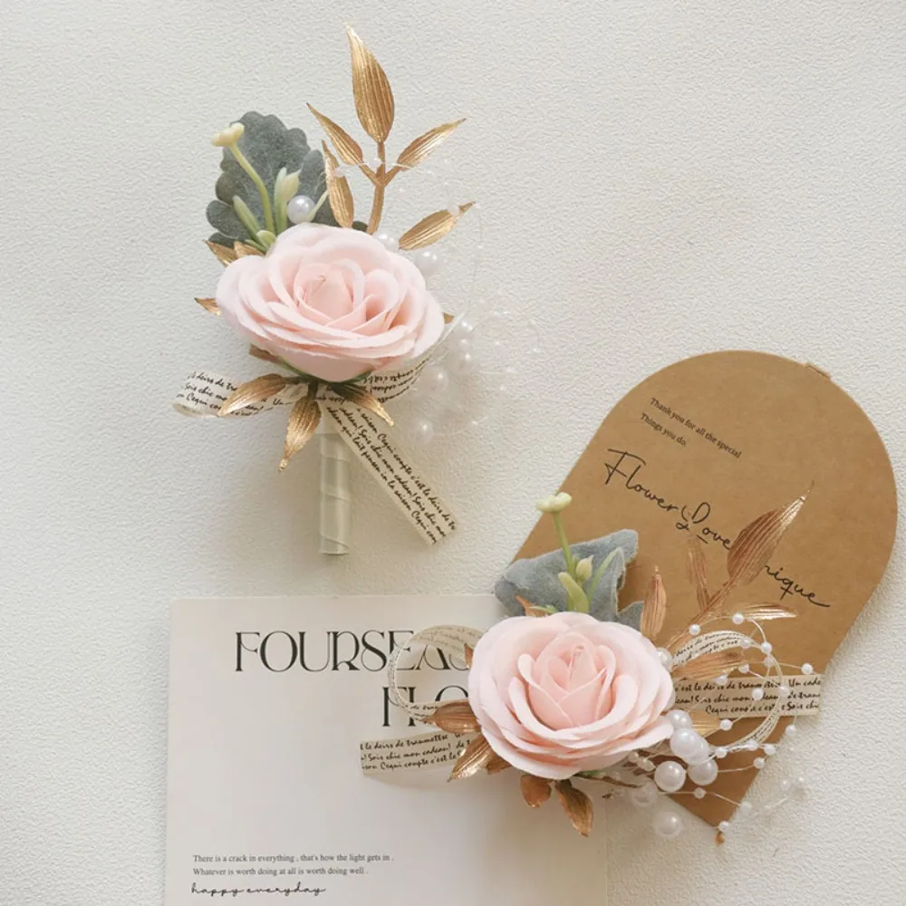 Самосвадебная петля, свадебный корсаж для выпускного вечера, искусственный цветок розы, свадебные аксессуары для выпускного вечера для украшения невесты