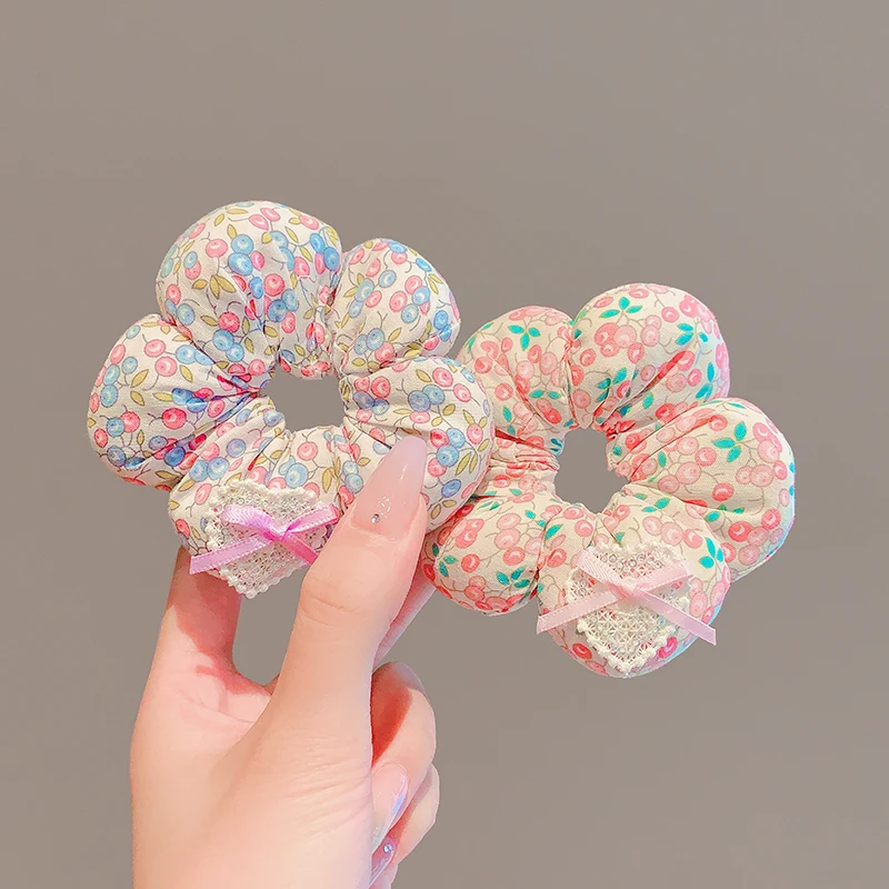 2025 جديد الأطفال أزهار لطيفة على شكل حلية واسعة مرونة العصابات الشعر طفل الفتيات Bowknot لينة الأربطة المطاطية إكسسورات شعر الأطفال #5