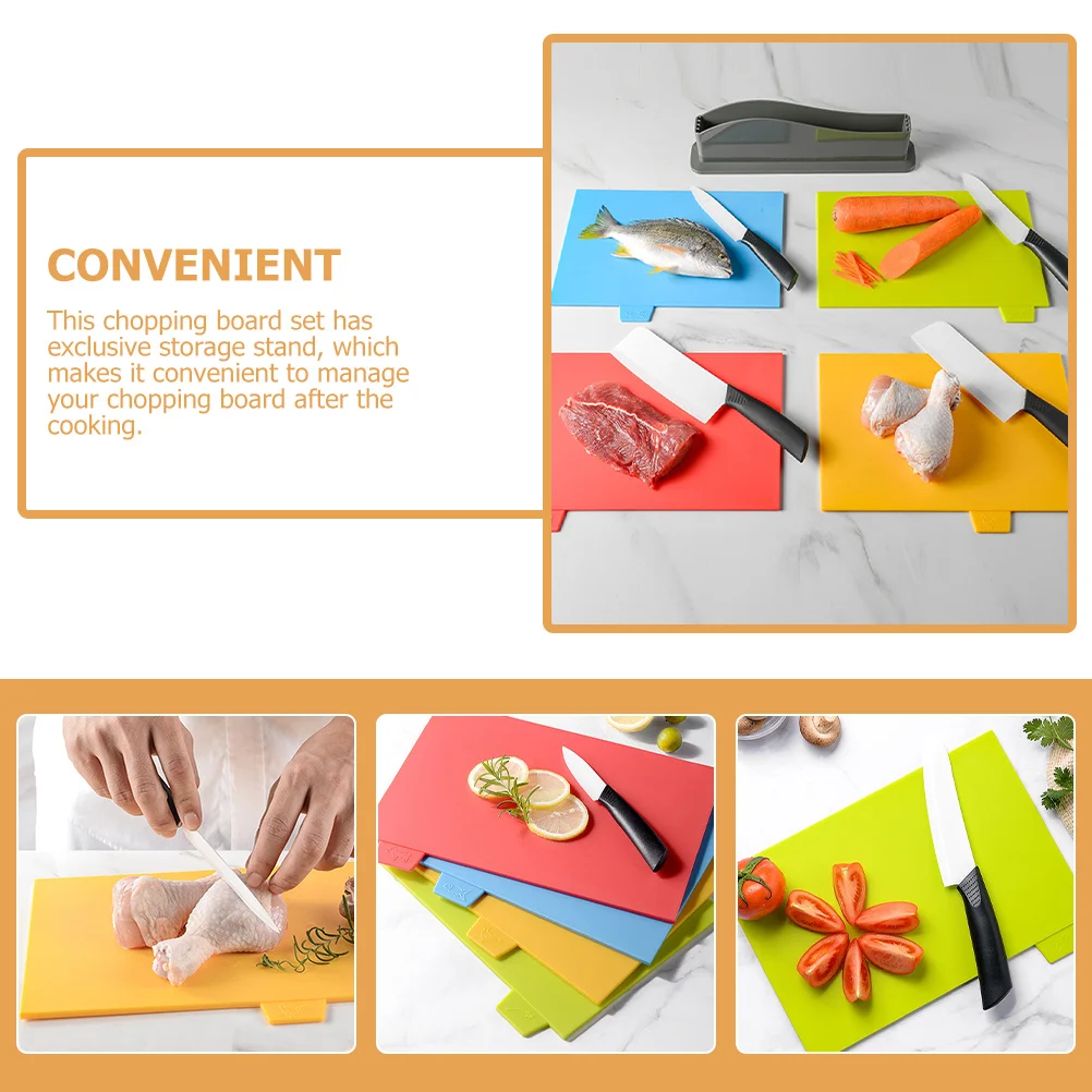 

1 Set Of Color-Coded Kitchen Chopping Boards Non-Slip Reusable Cutting Mats Dishwasher Safe Plastic Countertop Board For