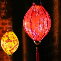 12/14 Inch Waterproof Outdoor Antique Vietnamese Lanterns Chinese Ancient Satin Silk Palace Lantern For New Year's Home Balcony