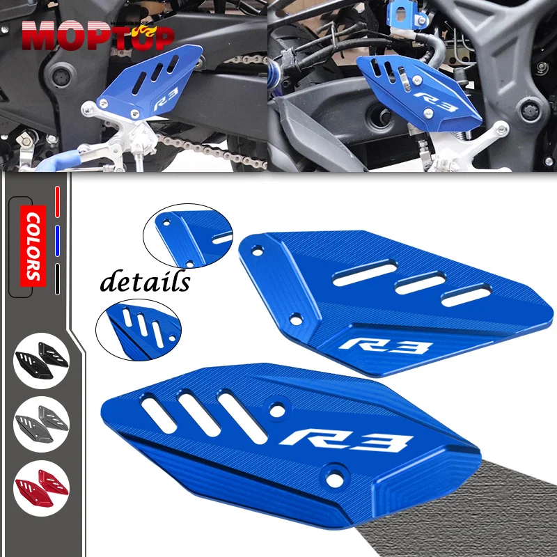 

For YAMAHA YZF R3 R25 r3 r25 Motorcycle Accessories FootPeg Footrest Front Pedal Set Wing Bracket Heel Plates Guard Protector