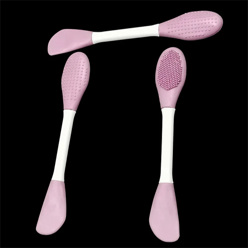 Cepillo de máscara de silicona de doble cabezal, cepillo de masaje limpio para lavado de cara, película de barro Facial, herramienta de película suave casera, cepillo especial