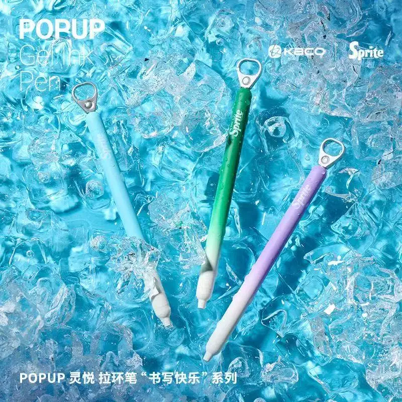 

Гелевая ручка KACO & Sprite для совместной работы, дизайн с тянущим кольцом, удобная ручка 0,5 мм, наконечник без прыжков, сверхтонкий ST, идеально подходит для экзаменов, бризок