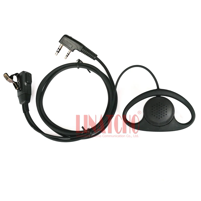 D 型イヤーフックトランシーバープロフェッショナルイヤホン PTT マイク双方向ラジオ K タイプコネクタ