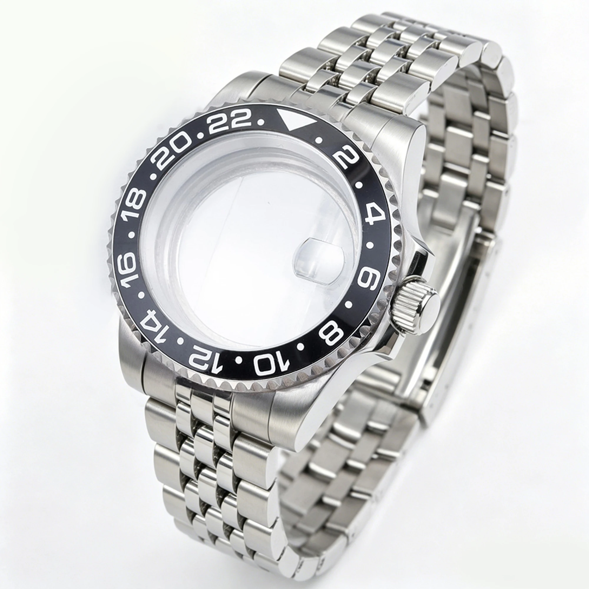 200M Tauchergehäuse 40mm Passend für NH35 NH36 NH34 GMT Uhrengehäuse Jubilee-Armband Saphirglas Schiebeverschluss – Detail 19