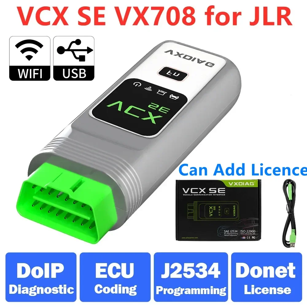 VXDIAG VCX SE VX708 for JLR DoIP Car OBD2 Diagnostic Scanner J2534 Programming Coding Active Test SDD Pathfinder CAN Add Licence