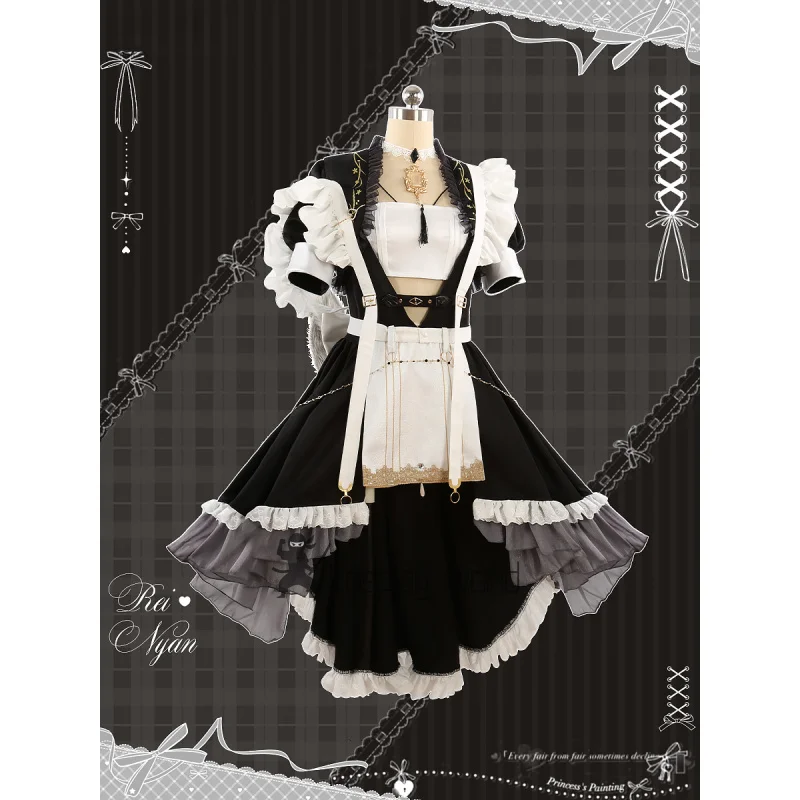 

Anime NuCarnival Cosplay Costume Rei Sweet Sexy Servant Lolita Tail Dress Uniform Game Halloween Party Clothes Woman Man Set