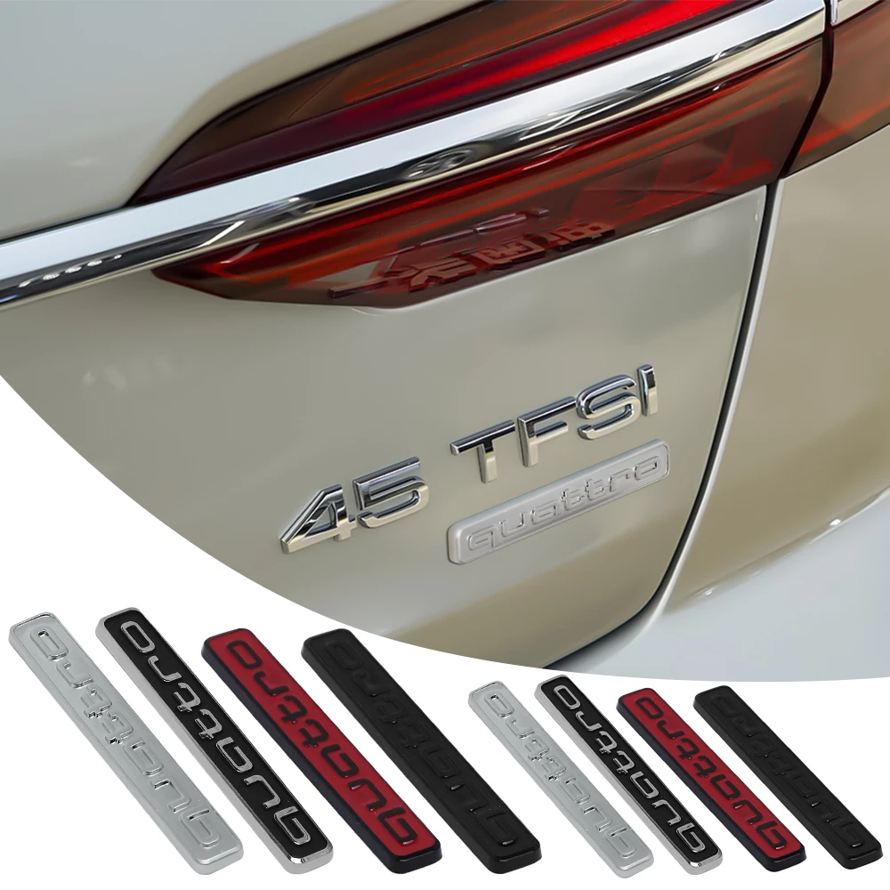 Car Styling Quattro Letter Logo Side Body Fender Trunk Sticker Decor Valve Cap For Audi A7 S1 B8 8P A3 A6 C7 Q7 Q5 Q3 Q2 Q1 A4 S