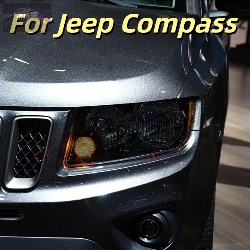 

2 шт. для Jeep Compass 2017 2018 2019 2020, защитная пленка для фар автомобиля, прозрачная черная защитная пленка из ТПУ