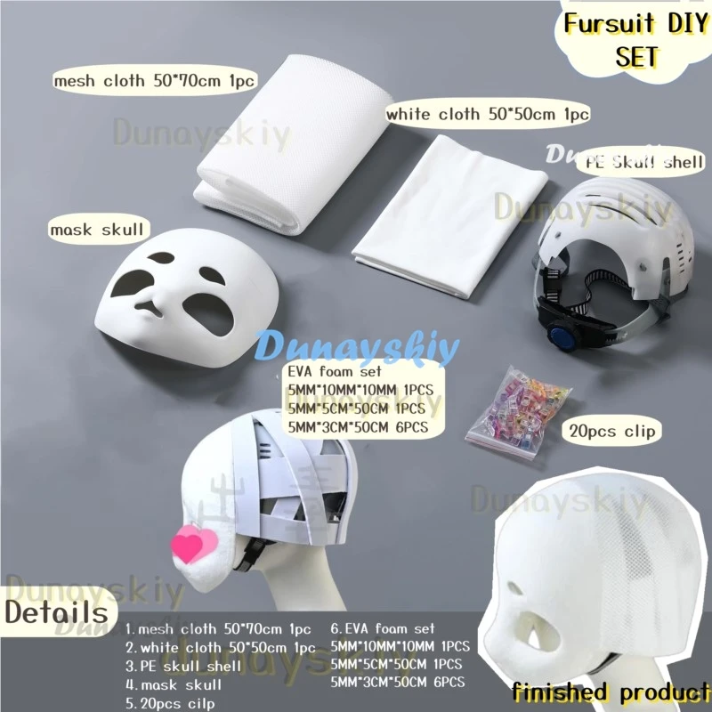 Fursuit Kigurumi الجمجمة أغطية الرأس تأثيري فروي زي DIY بها بنفسك اكسسوارات رغوة دمية على شكل حيوان كيغ رئيس قاعدة Fursuit تأثيري اكسسوارات