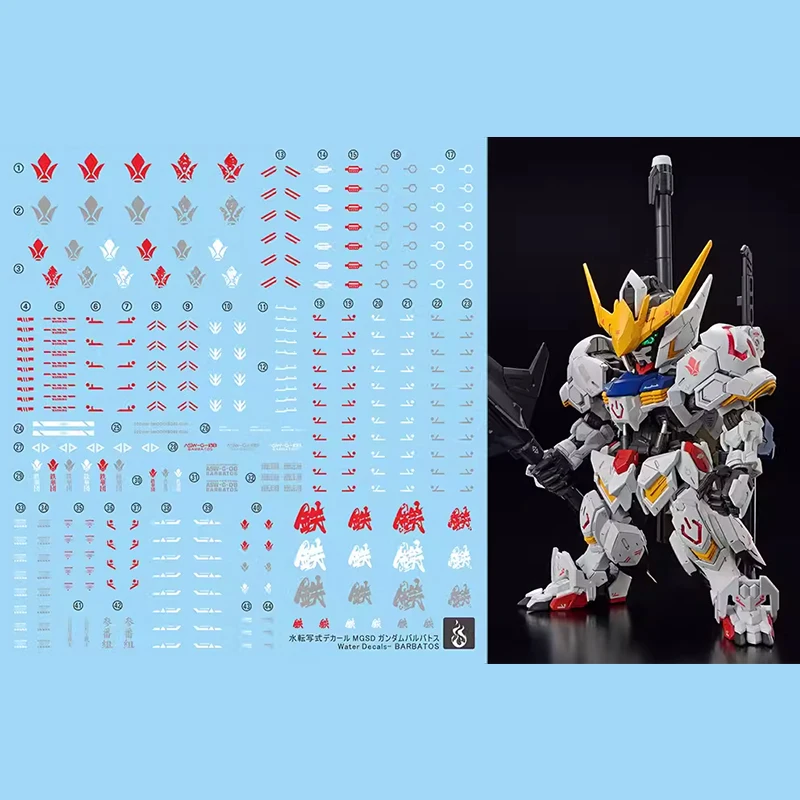 YAN Fluorescent Water Decals MGSD ASW-G-08 Barbatos Fourth Form Iron-blooded Orphans Assembly Model Hobby DIY Stickers