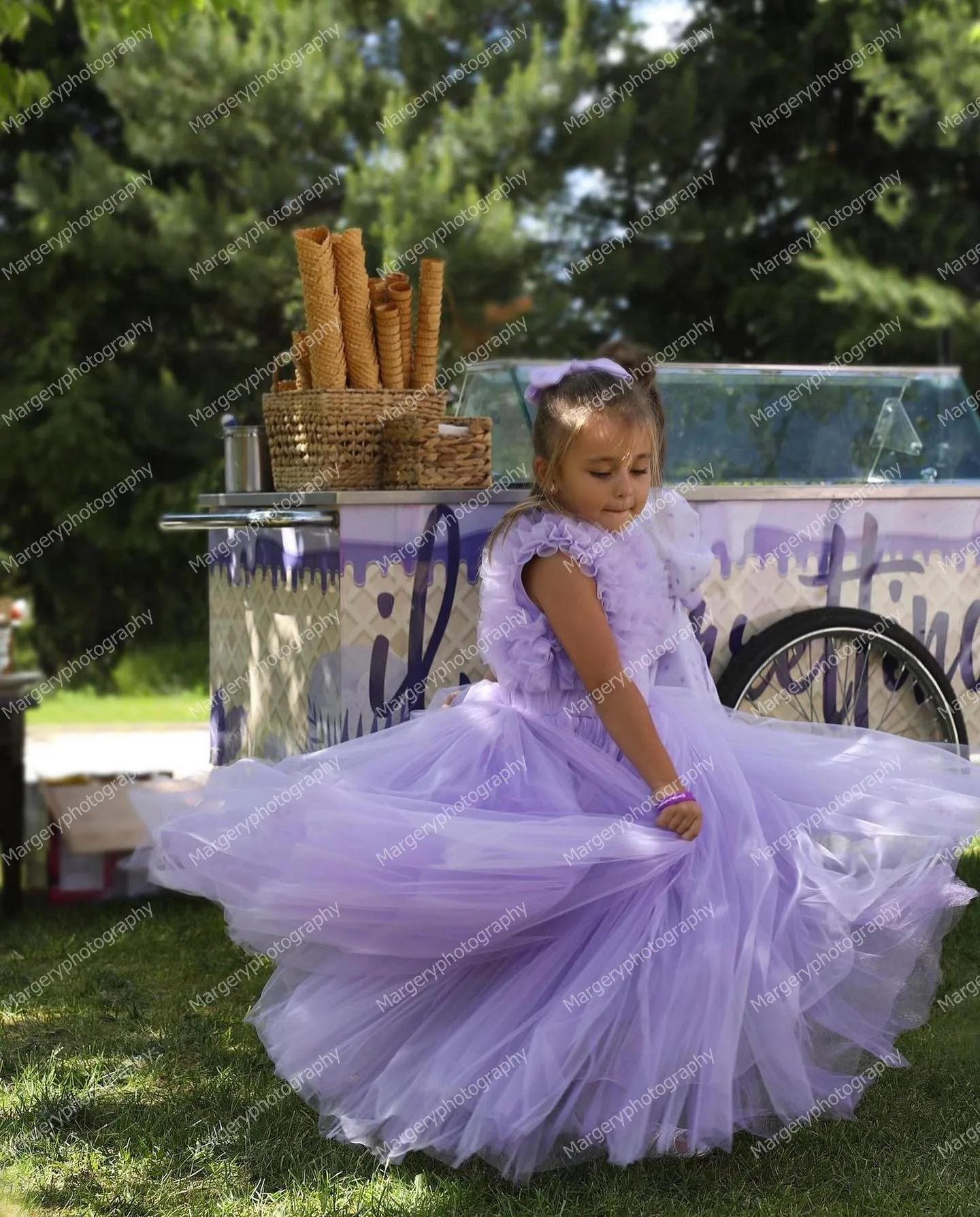 Vestido de fiesta de lavanda para madre e hija, traje sin tirantes con volantes, línea A, ideal para el día de cumpleaños, novedad