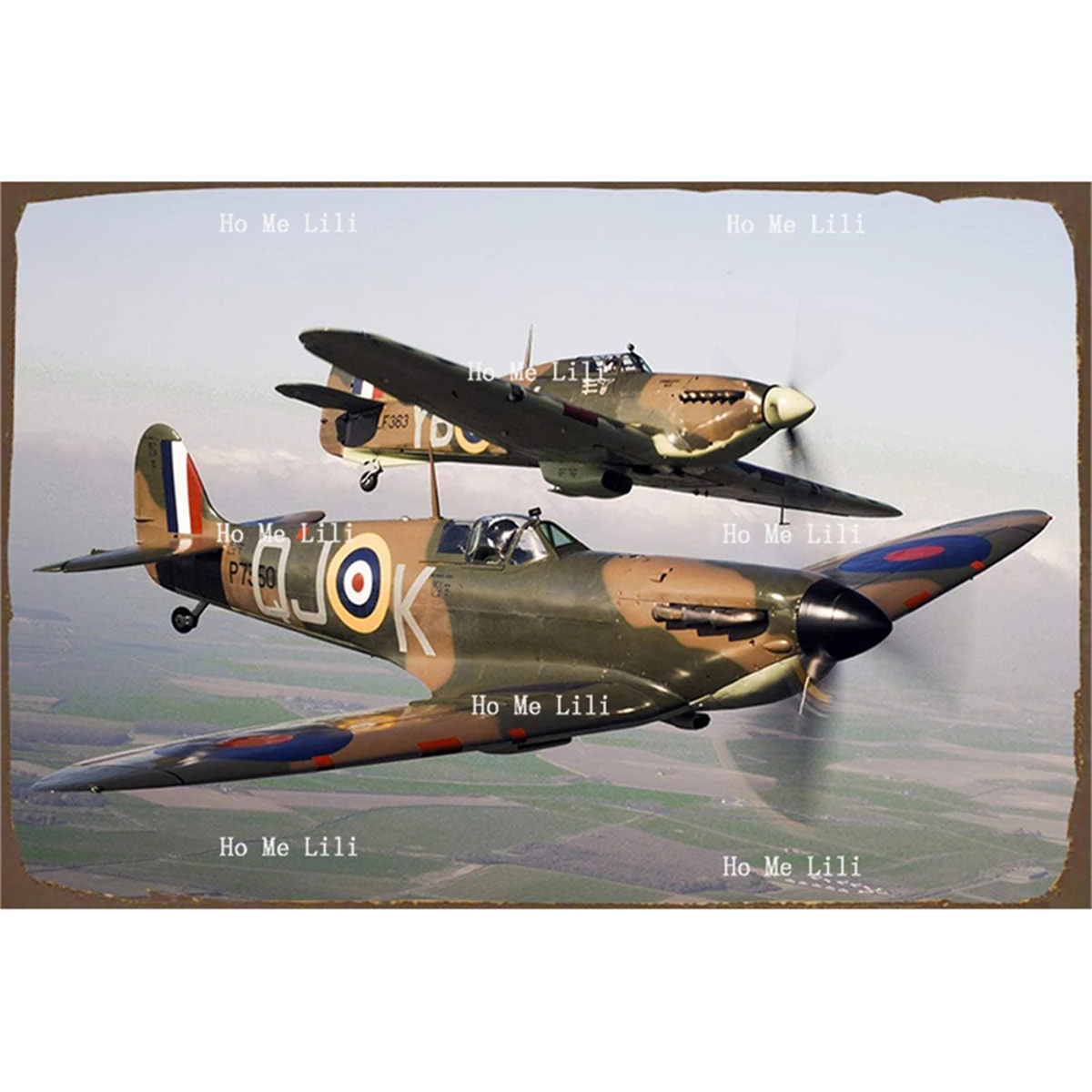 Spitfire Aeroplane British Raf Iconic Vintage Style Metal Advertising Wall Plaque Sign Decor Poster