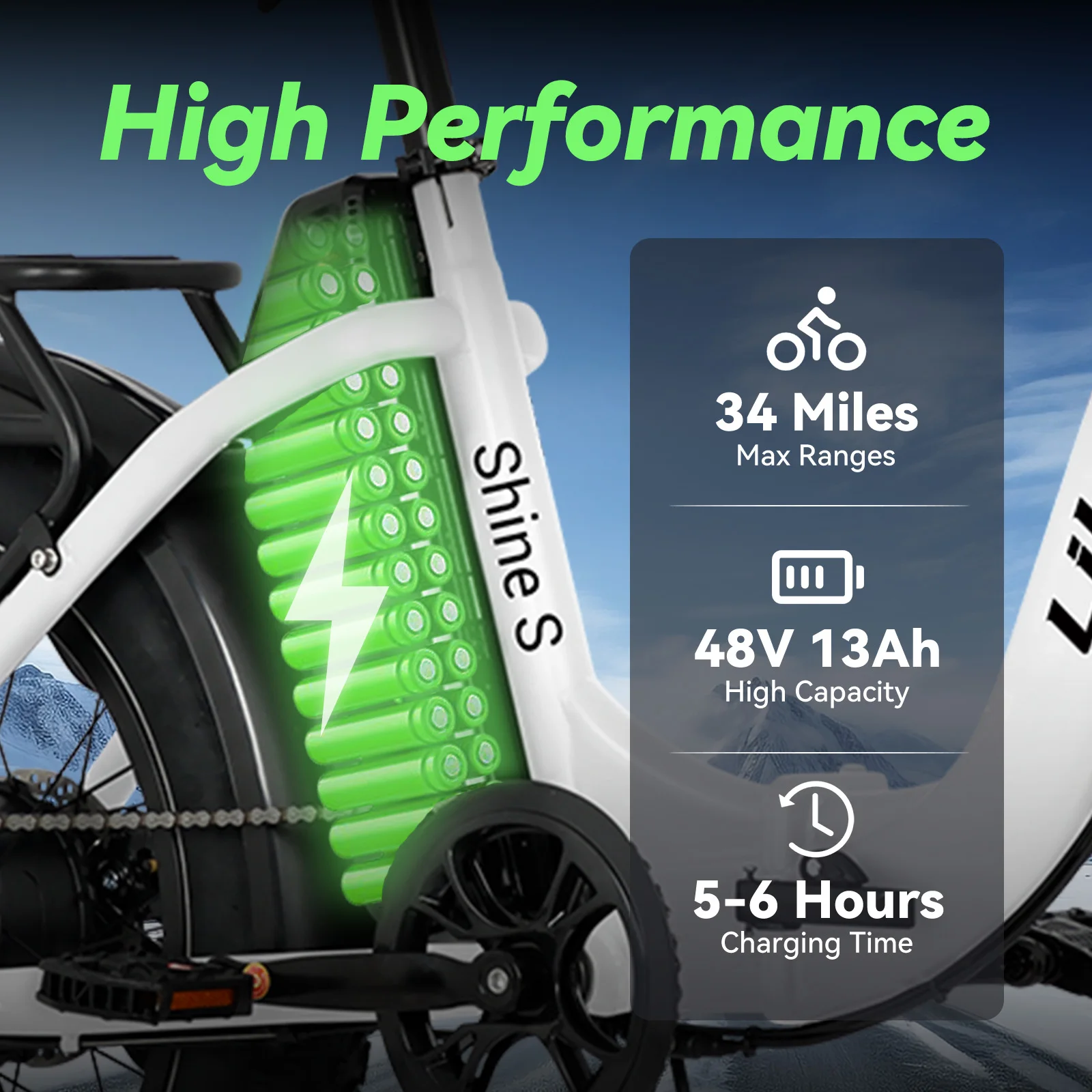 Adult folding electric bicycles, 500W motor (peak 720W), 20 inch 4.0-wide tire electric bicycle, 48V 13Ah detachable battery