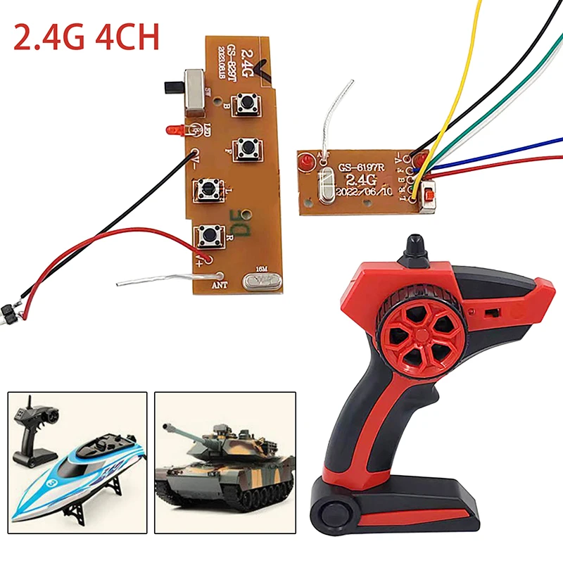 1 zestaw DIY Pilot zdalnego sterowania do łodzi Zbiornik samochodowy Nadajnik i odbiornik Płyta 2.4G 4CH do statku Samochody zdalnie sterowane