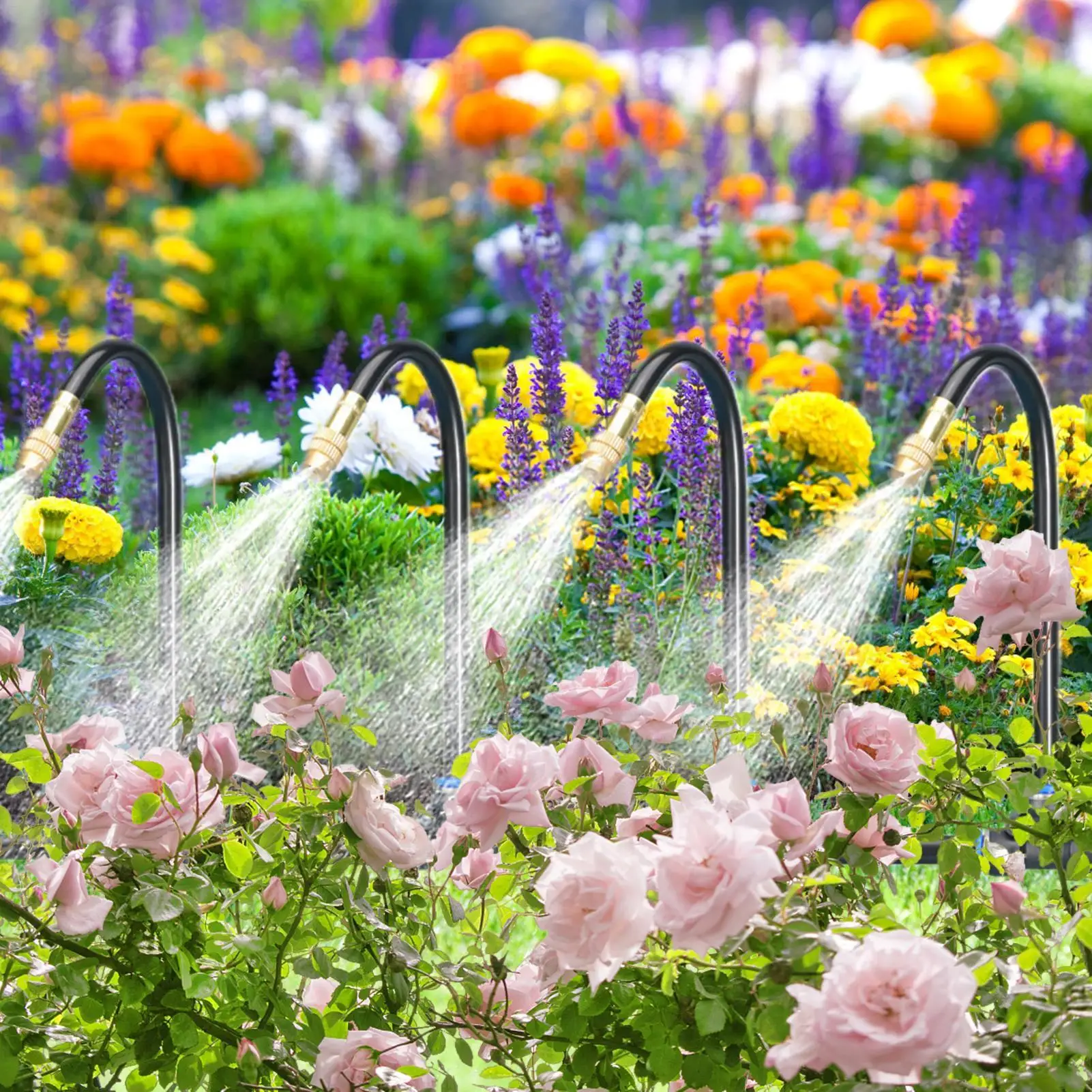 Flower Bed Watering System Misting Sprinkler Devices Adjustable 360 Degrees Automatic Emitters Set For Plants Patio Indoor