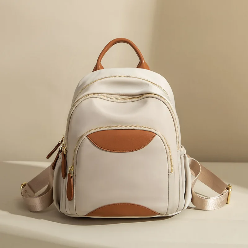 

Small Casual Women's Backpack Large Capacity Pure Color Simple Fashion New Style Nylon Material Urban Minimalist Style