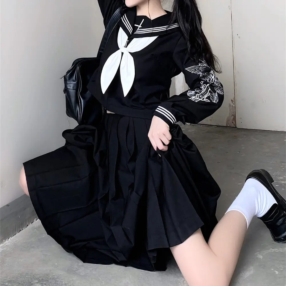 

Оригинальный комплект длинной юбки с вышивкой на Хэллоуин, готический школьный orm for Bad Girls, полный комплект наряда Divine Letter