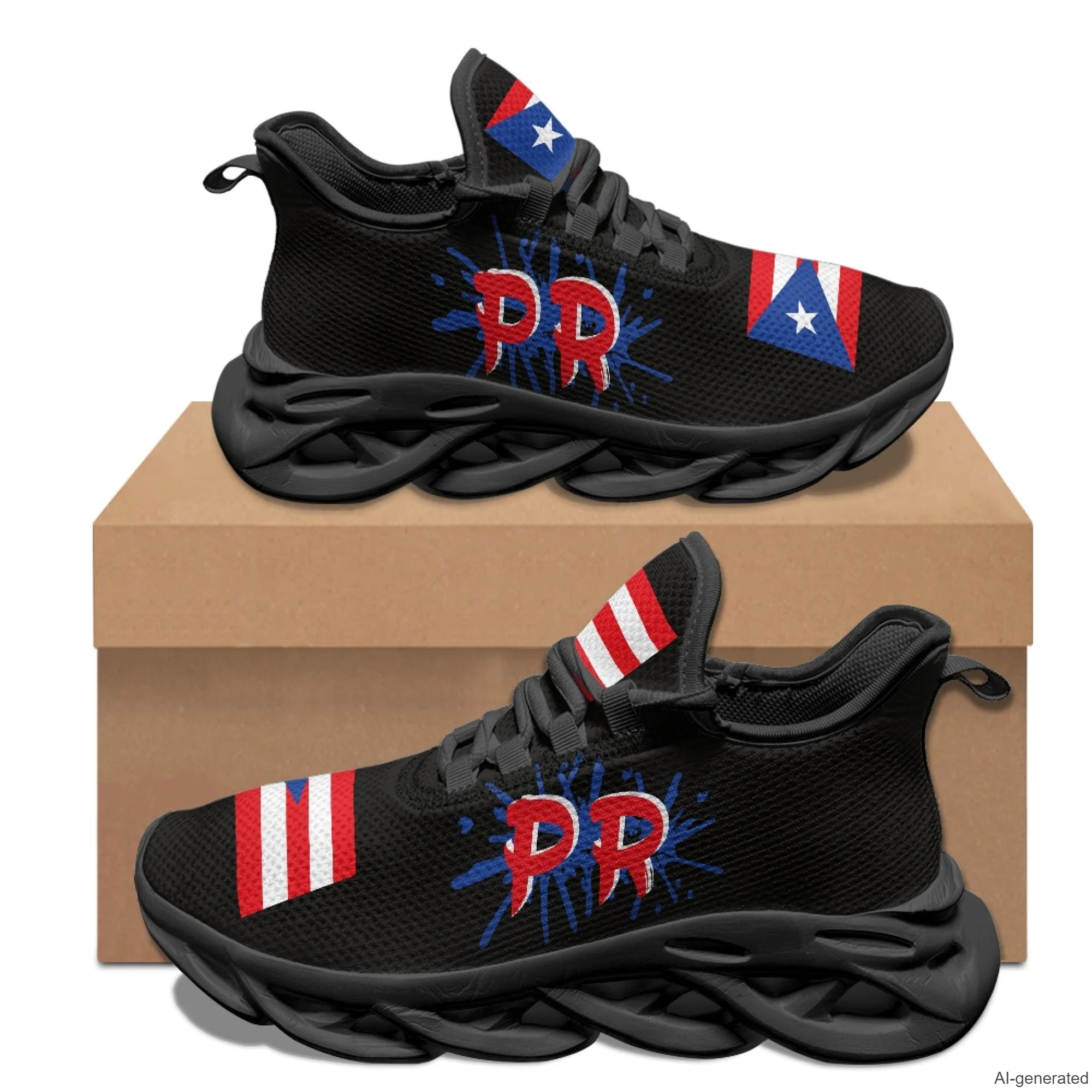 XIXIRIMIDO Max Soul Shoes Puerto Rican Flag Running Shoes for Men Lightweight Breathable Mesh Casual Fashion Women Snakers 35-48