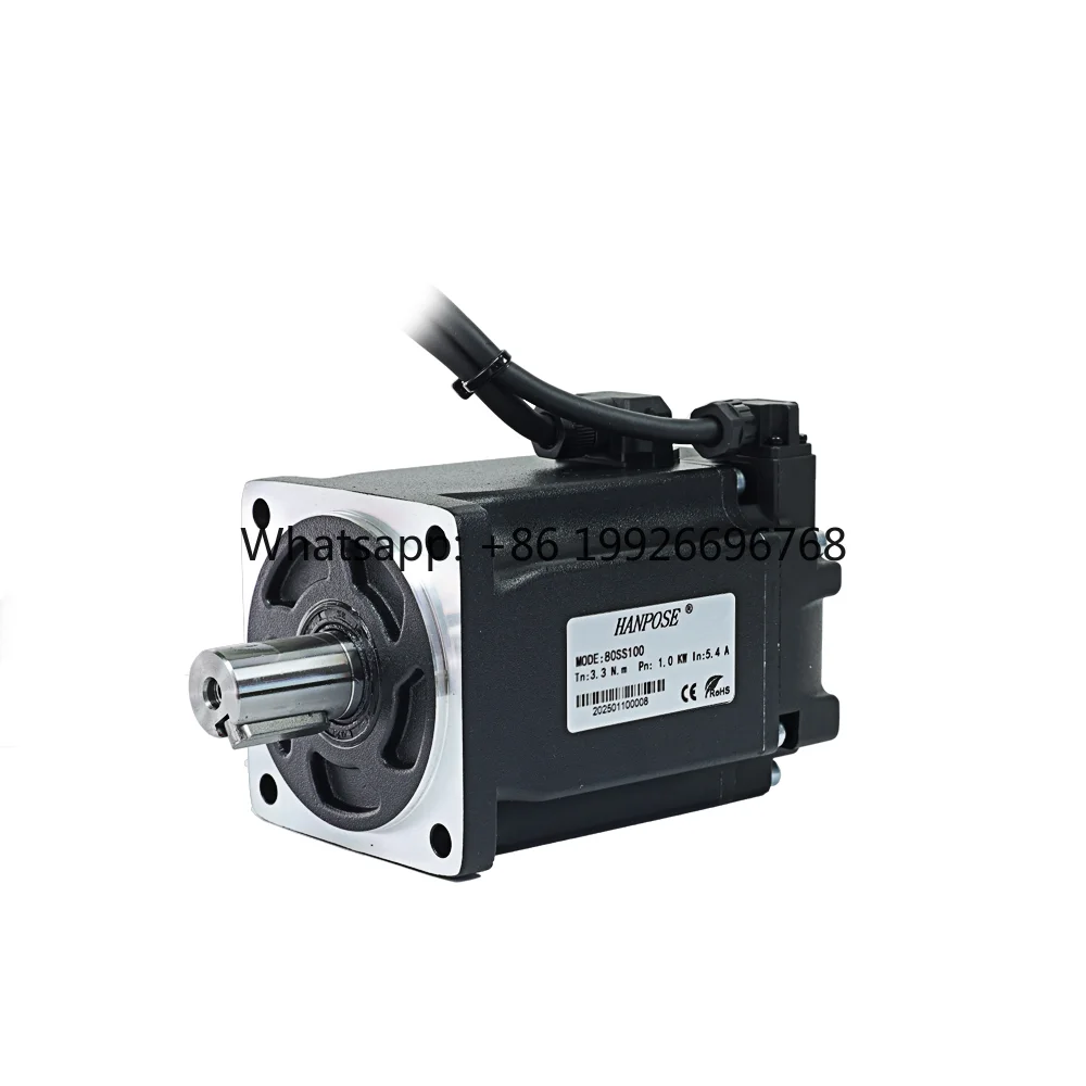 High Performance Version 1000W 80SS100 80 AC Servo Motor 3.3N.m 5.4A 3000-6000rpm Fast Speed Constant Automated Machine