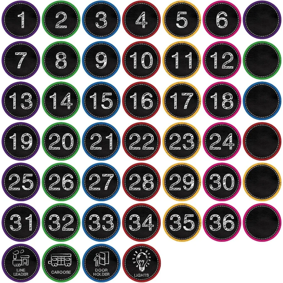

58Pcs Line up Spots for Classroom Floor Stickers 4" Floor Dots Classroom Decorations Line up Dots Removable Number Stickers for