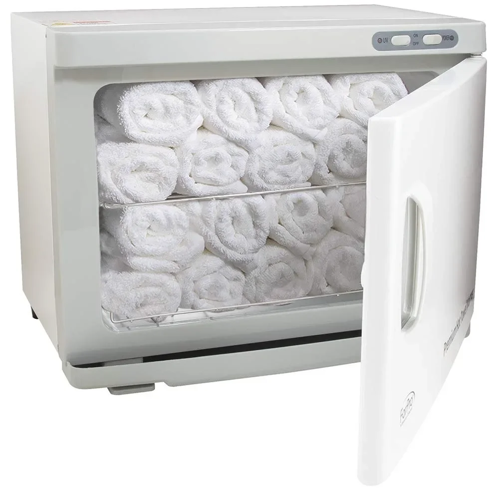 ForPro-Quente Toalha de Capacidade Extra Grande, 2 Racks de Aço Inoxidável, Coleção Professional, Branco, 23L