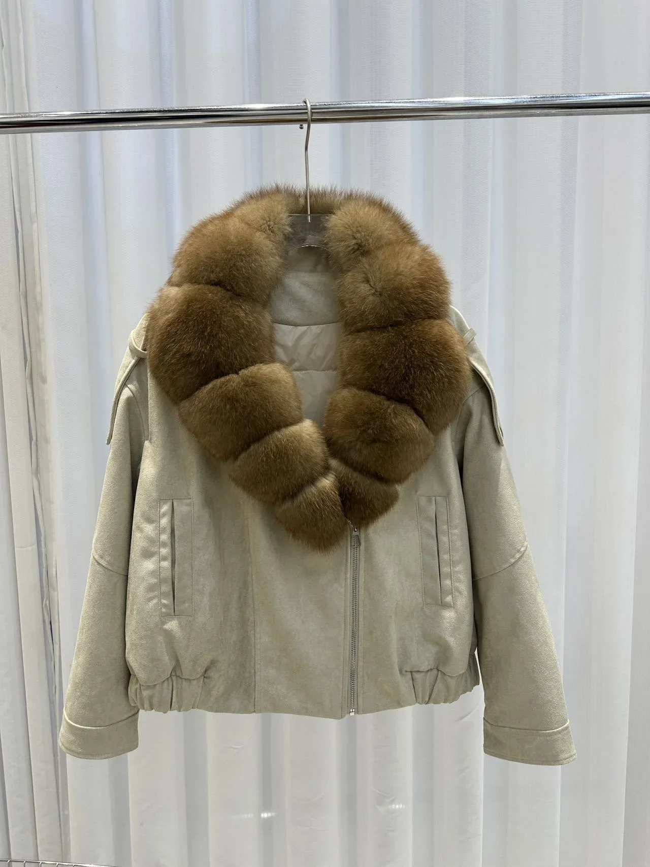 OFTBUY 90 Duck Down Real Fox Fur Collar Luxury Women New Winter Down Jacket Female Loose Short Puffer Coat Thick Warm Outerwear